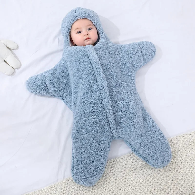 Baby wearing a long-sleeve hooded one-piece romper