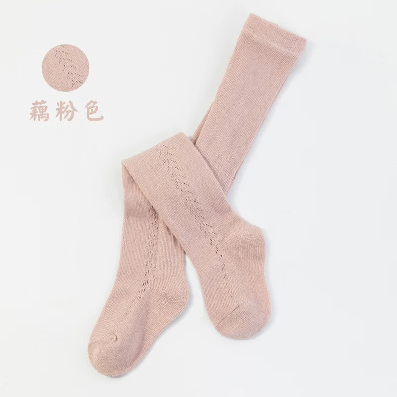 Spain Girls Stocking 2022 Spring Summer  Tight For Toddler Baby Hollow Infant Ribbed Tights Babies Pantyhose
