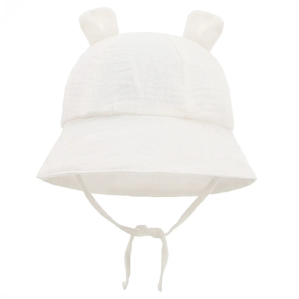 Muslin Cotton Baby Sun Hat, Soft Bucket Style, 3-12 Months | TRD Bridge