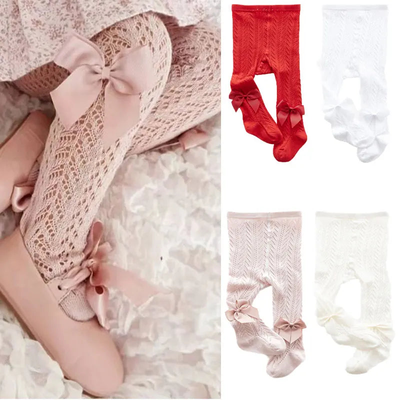 Spain Girls Stocking 2022 Spring Summer  Tight For Toddler Baby Hollow Infant Ribbed Tights Babies Pantyhose