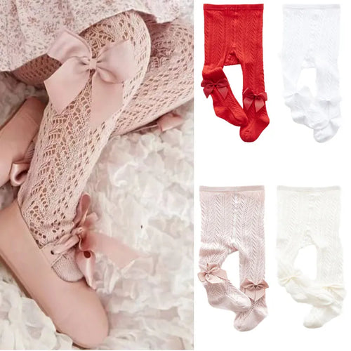 Baby Girl Ribbed Tights, Hollow Pattern, Spring and Summer | TRD Bridge