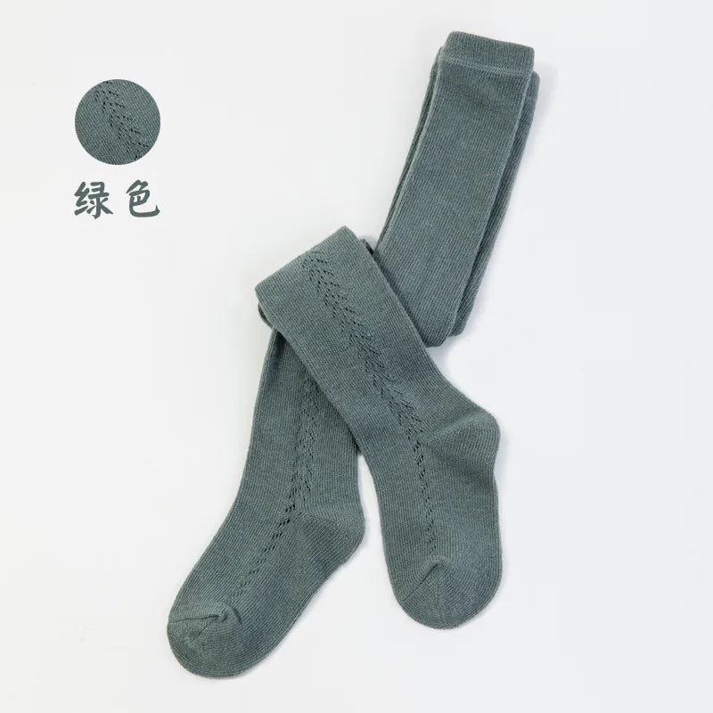 Spain Girls Stocking 2022 Spring Summer  Tight For Toddler Baby Hollow Infant Ribbed Tights Babies Pantyhose