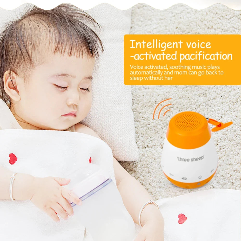 Baby White Noise Machine with Smart Voice Sensor, 6 Soothing Sounds, Rechargeable & Portable