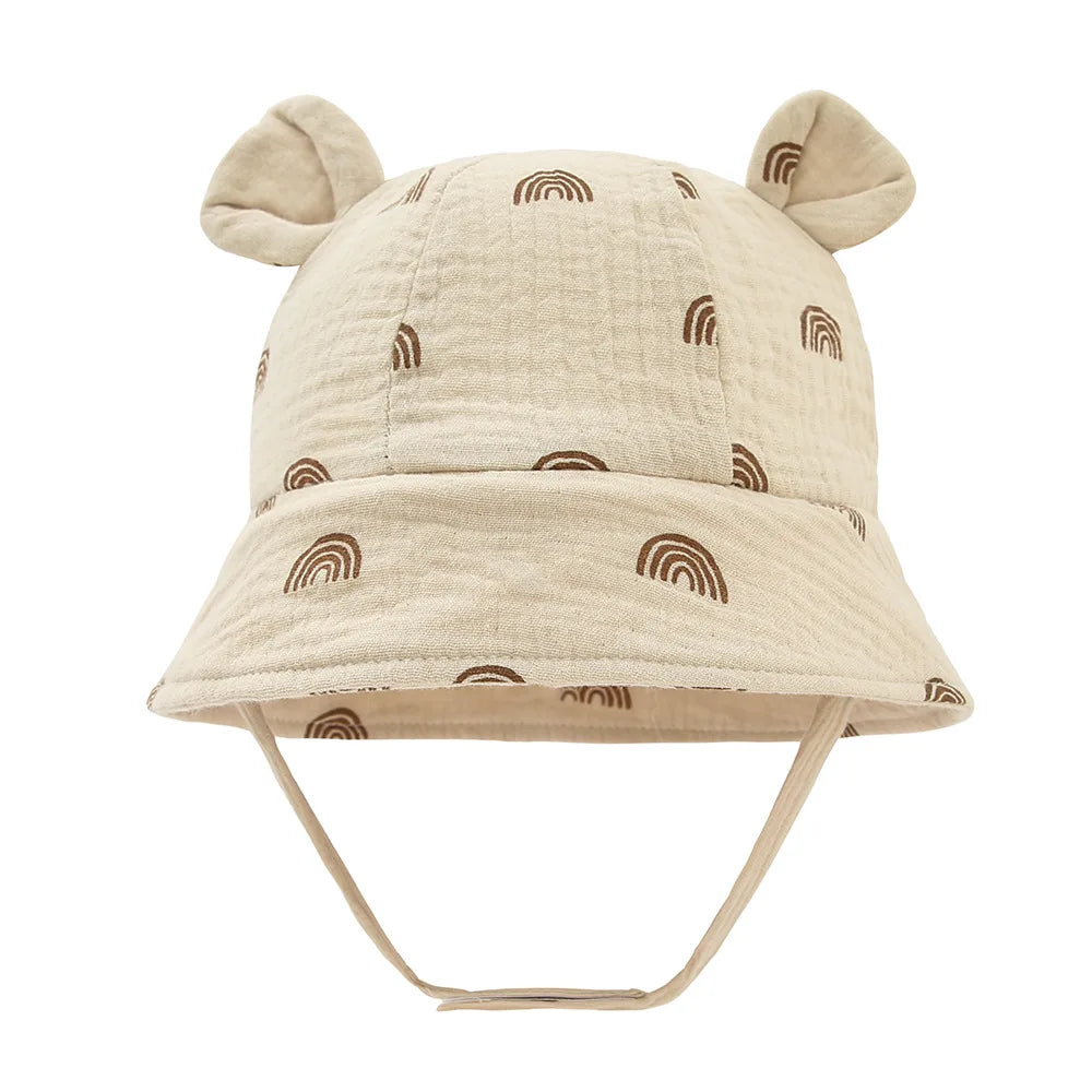Muslin Cotton Baby Sun Hat, Soft Bucket Style, 3-12 Months | TRD Bridge