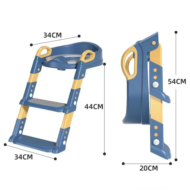 Children's Toilet Seat Stairway Baby Boys and Girls Toilet Folding Stand Step Stool Children's Step Toilet Seat Ring
