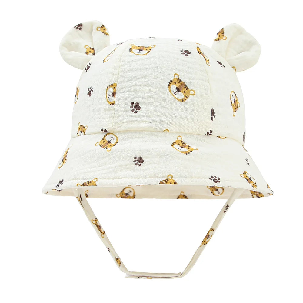 Muslin Cotton Baby Sun Hat, Soft Bucket Style, 3-12 Months | TRD Bridge