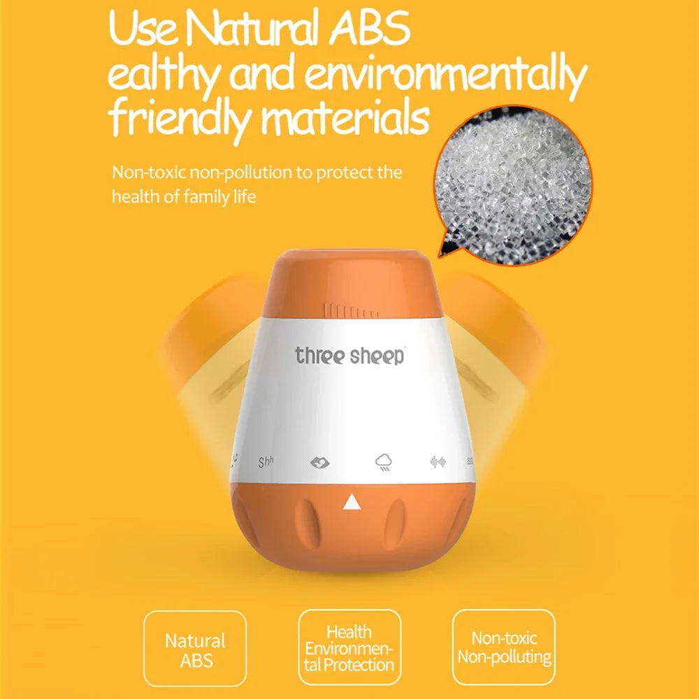 Baby White Noise Machine with Smart Voice Sensor, 6 Soothing Sounds, Rechargeable & Portable