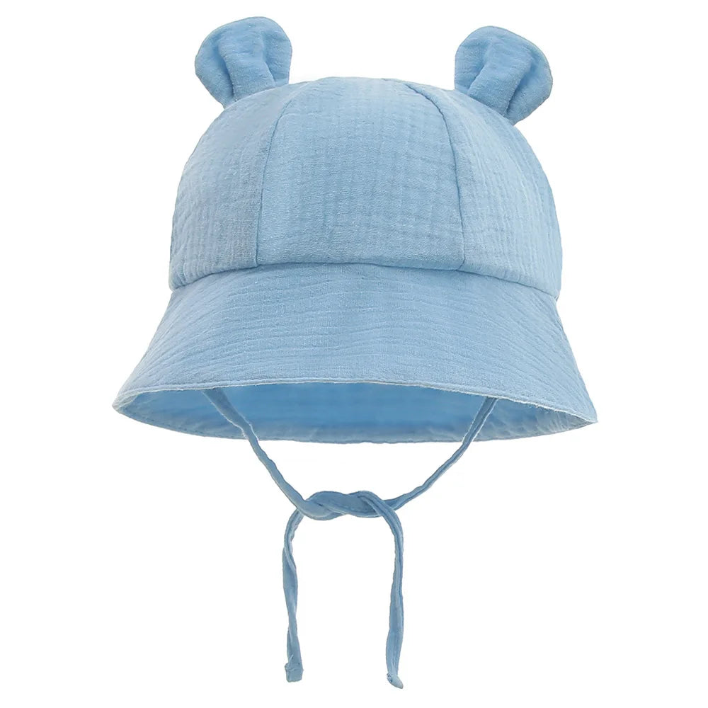 Muslin Cotton Baby Sun Hat, Soft Bucket Style, 3-12 Months | TRD Bridge