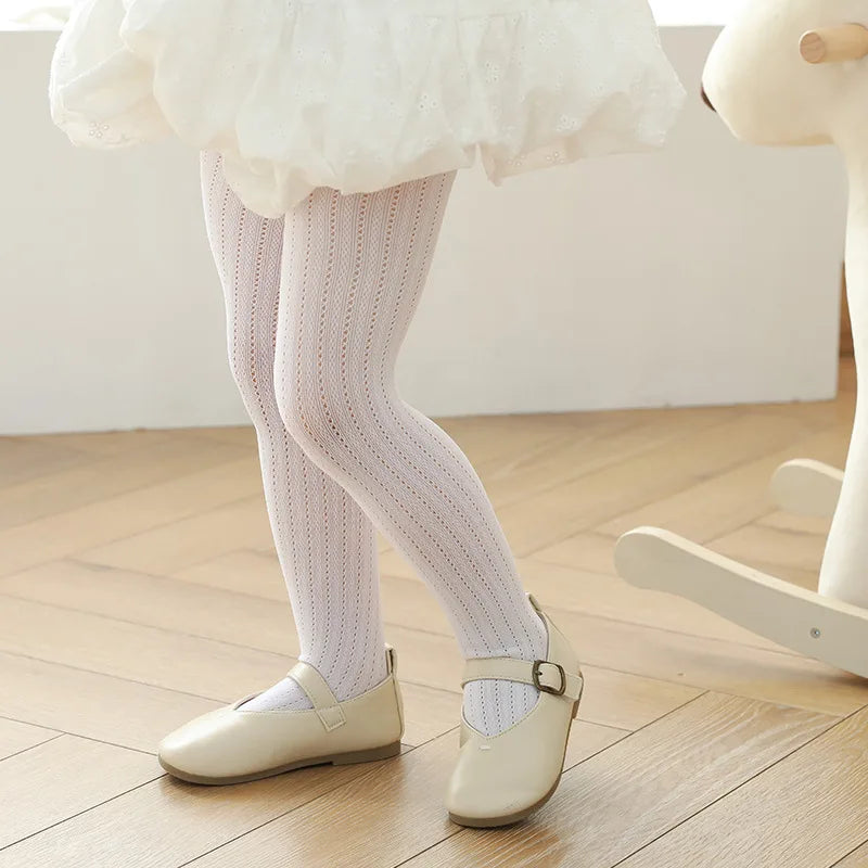 Spain Girls Stocking 2022 Spring Summer  Tight For Toddler Baby Hollow Infant Ribbed Tights Babies Pantyhose