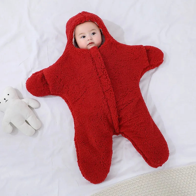 Baby wearing a long-sleeve hooded one-piece romper