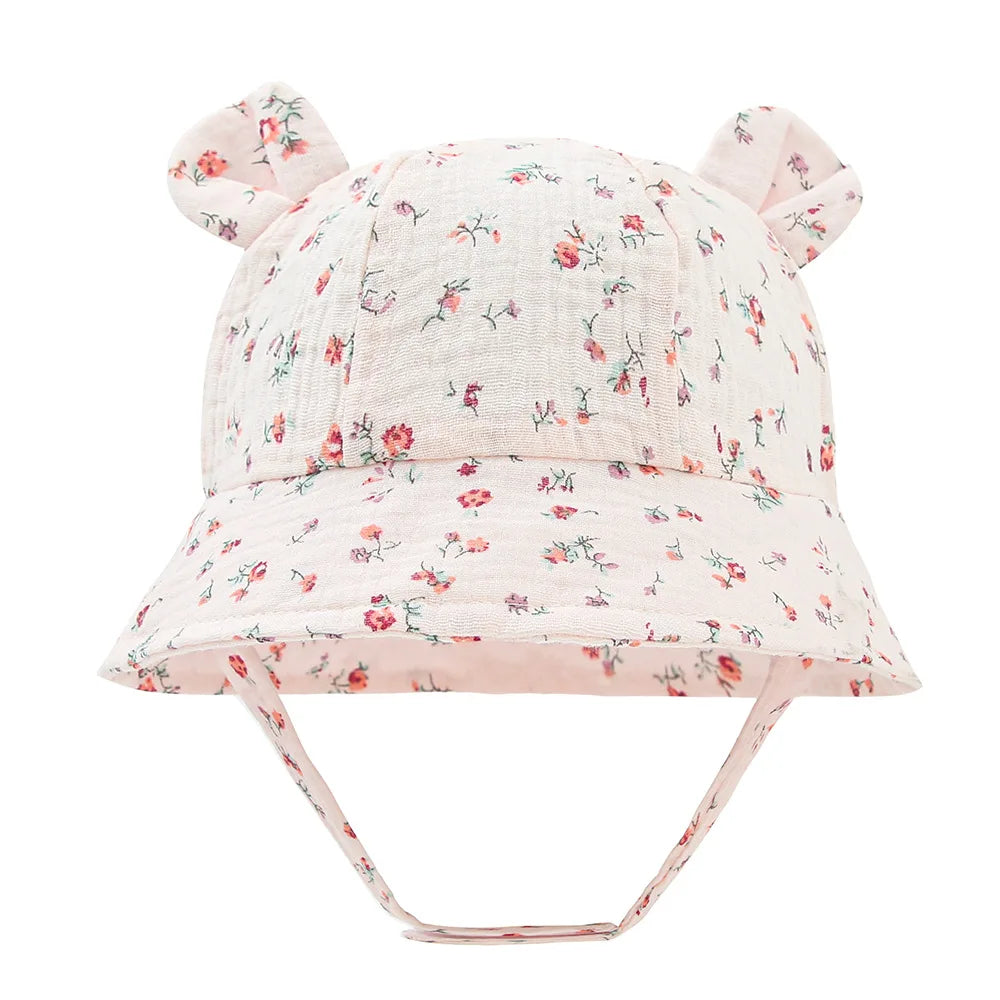 Muslin Cotton Baby Sun Hat, Soft Bucket Style, 3-12 Months | TRD Bridge