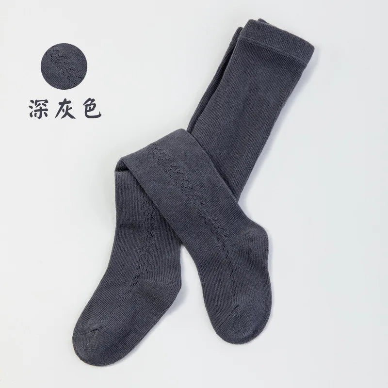 Spain Girls Stocking 2022 Spring Summer  Tight For Toddler Baby Hollow Infant Ribbed Tights Babies Pantyhose