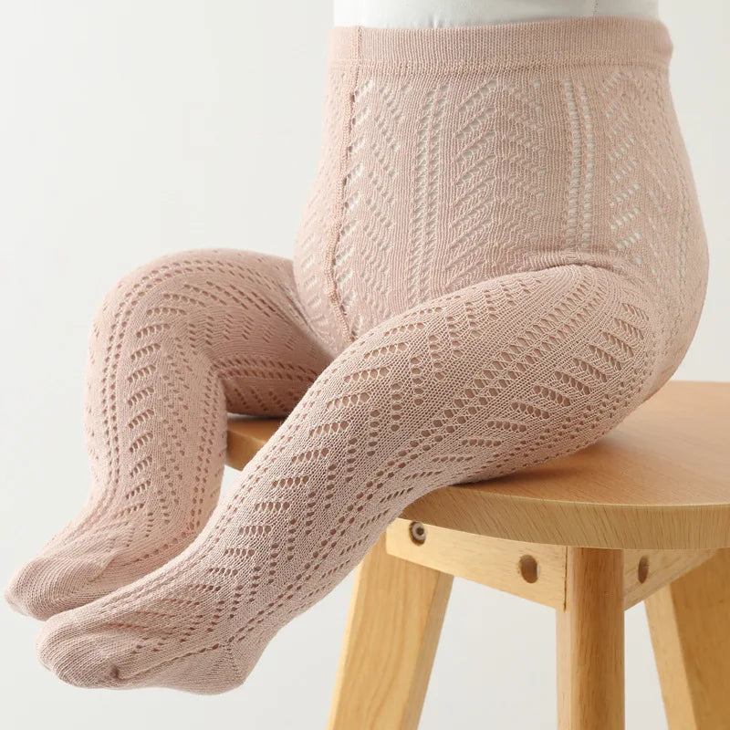 Spain Girls Stocking 2022 Spring Summer  Tight For Toddler Baby Hollow Infant Ribbed Tights Babies Pantyhose