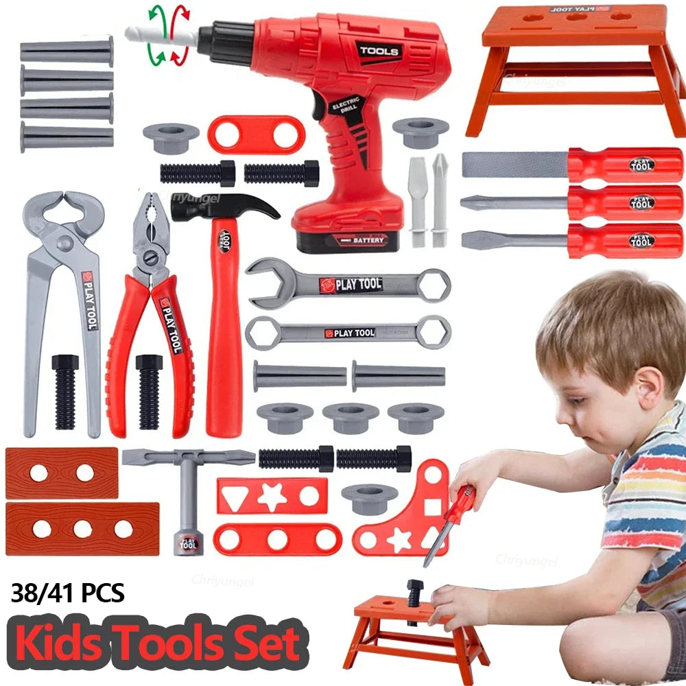 38/42 PCS Kids Pretend Tool Set with Screwdrivers for Toddlers