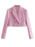 Klacwaya Tweed Set 2 Piece Chic Blazer Women Suit Shorts Sets Women 2022 Suit With Shorts For Women Female Suits