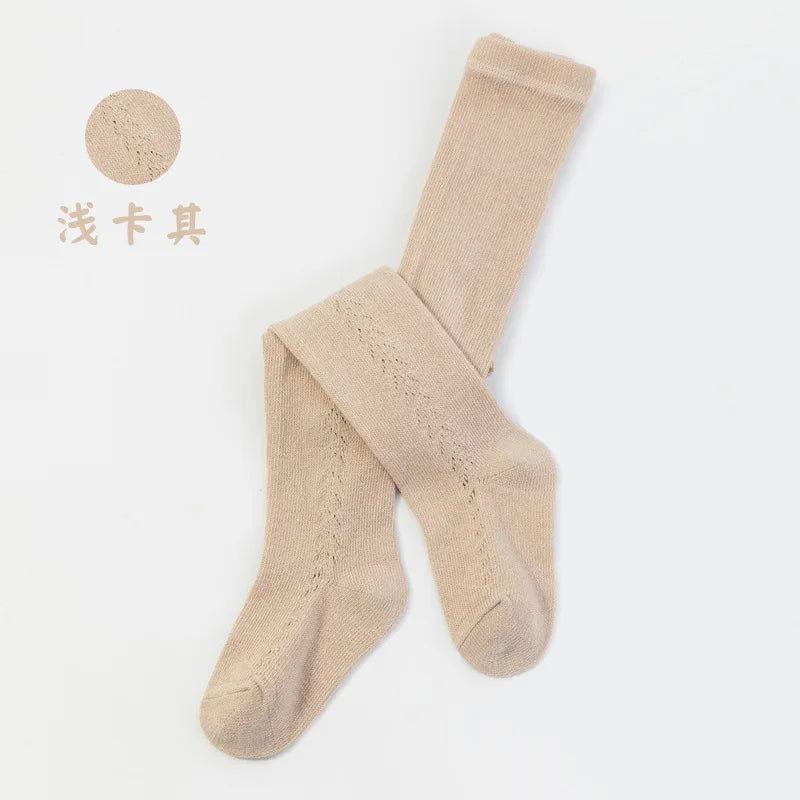 Spain Girls Stocking 2022 Spring Summer  Tight For Toddler Baby Hollow Infant Ribbed Tights Babies Pantyhose