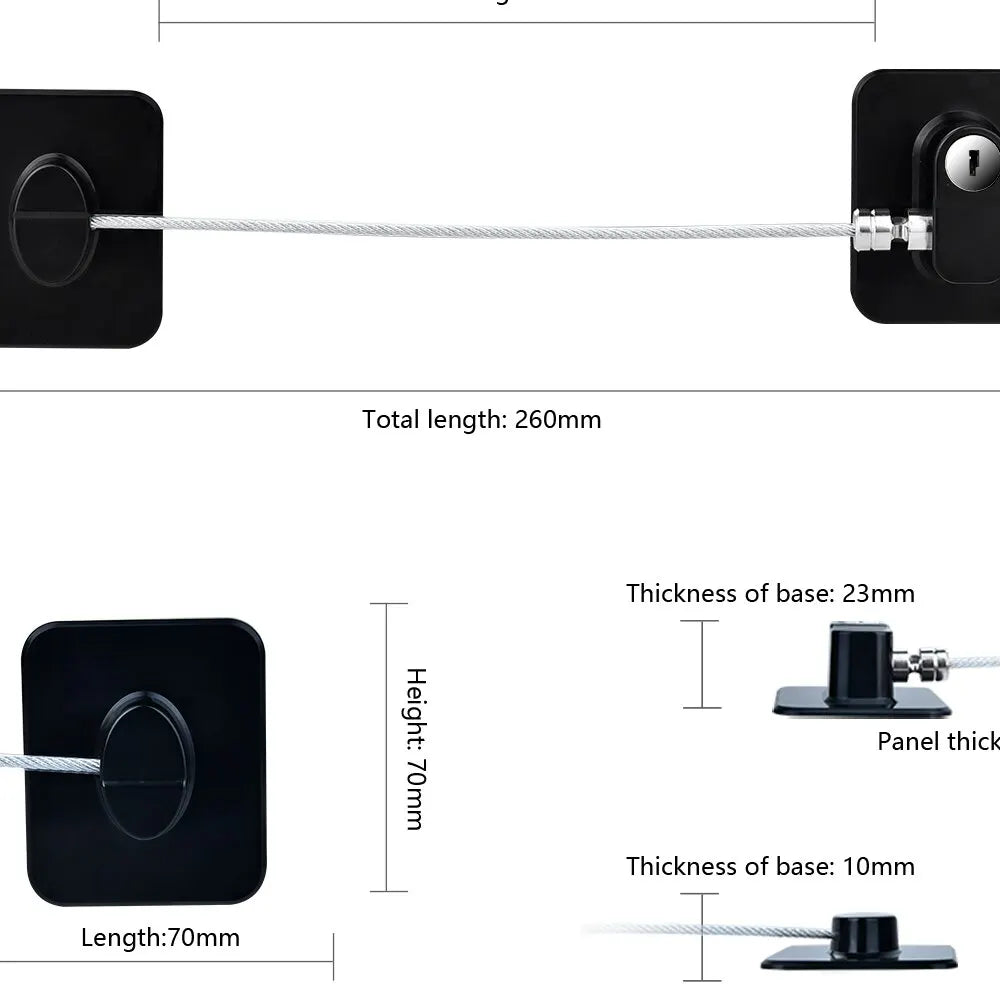 Child Safety Cable Lock for Cabinets, Fridge and Windows | TRD Bridge