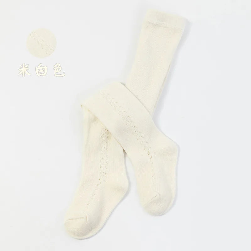Spain Girls Stocking 2022 Spring Summer  Tight For Toddler Baby Hollow Infant Ribbed Tights Babies Pantyhose