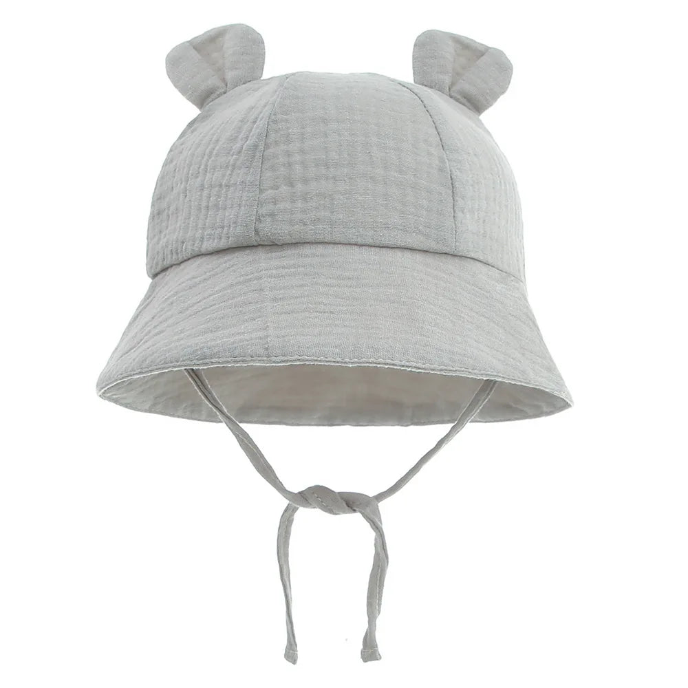 Muslin Cotton Baby Sun Hat, Soft Bucket Style, 3-12 Months | TRD Bridge