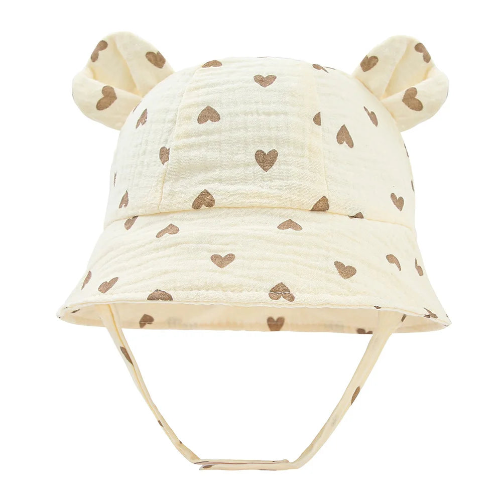 Muslin Cotton Baby Sun Hat, Soft Bucket Style, 3-12 Months | TRD Bridge