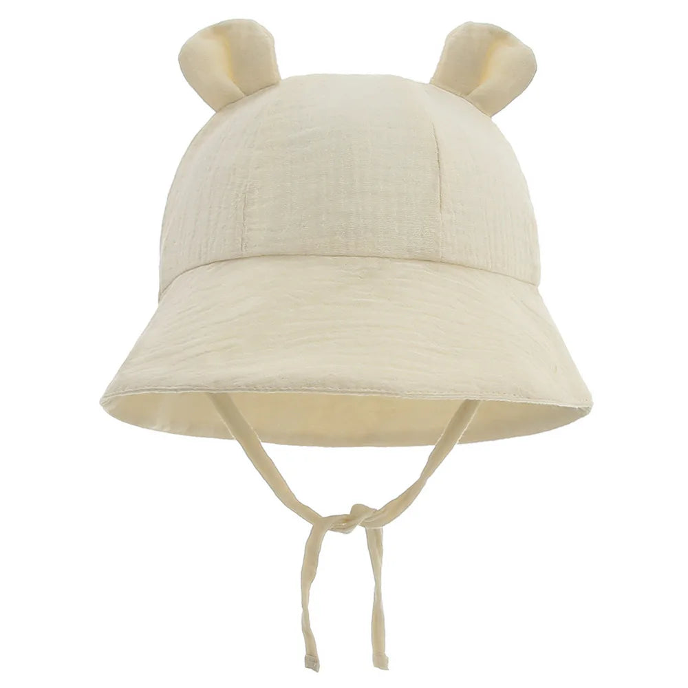 Muslin Cotton Baby Sun Hat, Soft Bucket Style, 3-12 Months | TRD Bridge