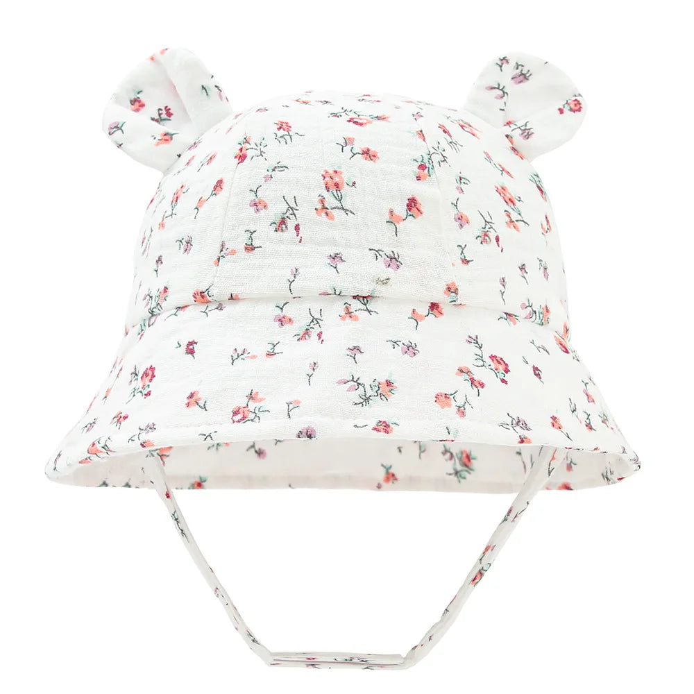 Muslin Cotton Baby Sun Hat, Soft Bucket Style, 3-12 Months | TRD Bridge